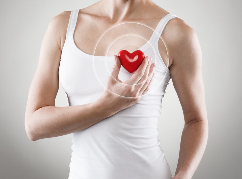 Heart shape in woman's hands. Cardiovascular medicine